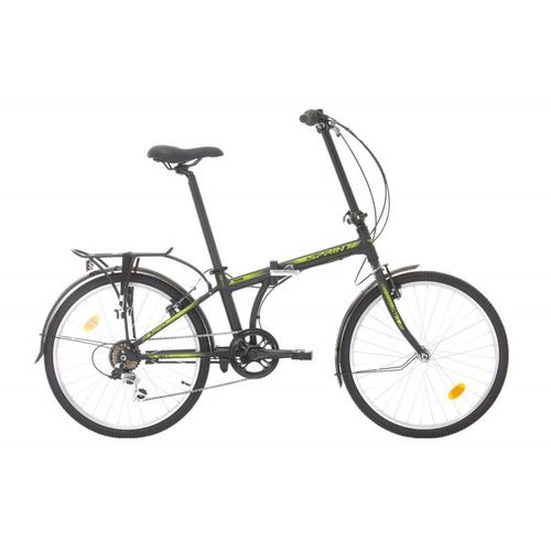 Bicicleta Pliabila Sprint SPR-BK19RU0311 Urban, Roti 24inch, 7 viteze (Negru/Verde)