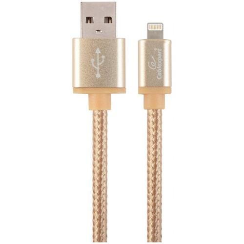 Cablu alimentare si date Gembird CCB-mUSB2B-AMLM-6-G, USB 2.0 (T) - Lightning (T), 1.8m, conectori auriti, Auriu