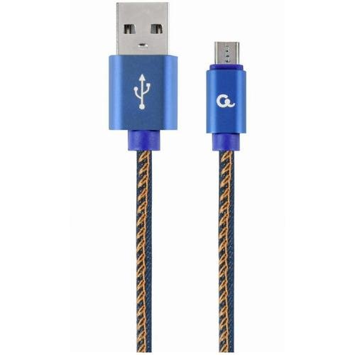 Cablu alimentare si date Gembird, USB 2.0 (T) la Micro-USB 2.0 (T), 1m, conectori auriti, Negru / Galben, CC-USB2J-AMmBM-1M-BL