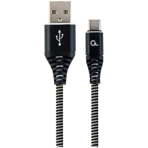 Cablu alimentare si date Gembird, USB 2.0 (T) la USB 2.0 Type-C (T), 2m, Negru / Alb, CC-USB2B-AMCM-2M-BW