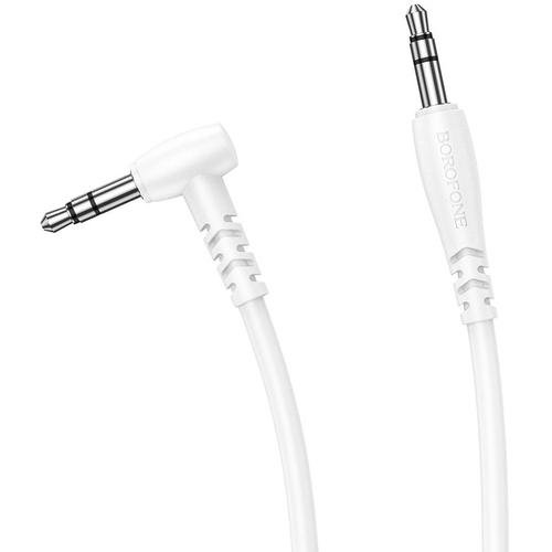 Cablu Audio Borofone BL10, Jack 3.5 mm - Jack 3.5 mm, 1m, AUX, Forma L, Alb