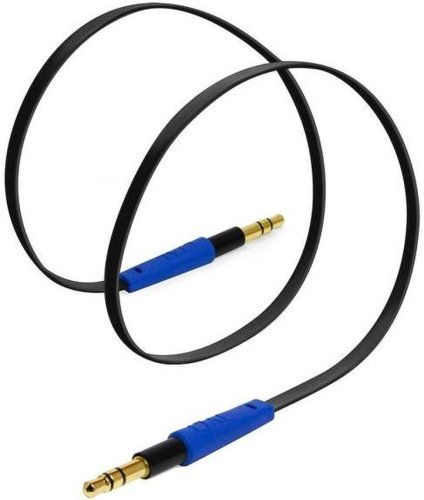 Cablu Audio Tylt AUX, Jack 3.5mm - Jack 3.5mm, 1m (Negru/Albastru)