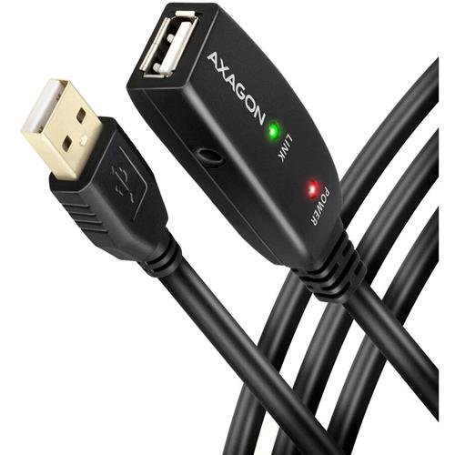 Cablu AXAGON ADR-215, prelungitor 15m, activ, USB-A tata - USB-A mama, Negru