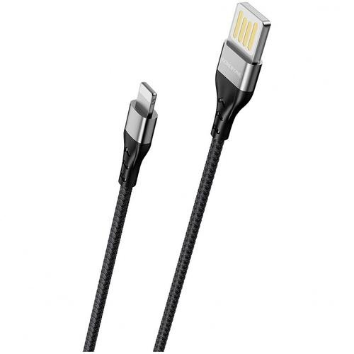 Cablu de Date Borofone BU11 Tasteful, USB - Lightning, 1.2m, 3A, Negru