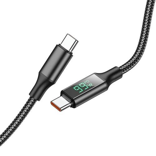 Cablu de date Borofone BU32 Exclusive, USB Type-C la USB Type-C, impletitura textila, 1.2m