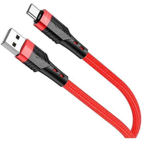 Cablu de Date Borofone BU35 Influence, USB la USB Type-C, 1.2m, 3A, Rosu