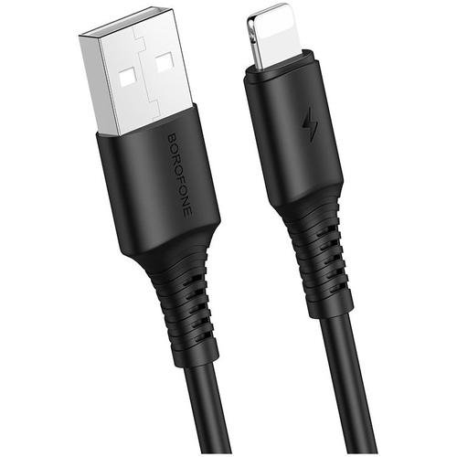 Cablu de Date Borofone BX47 Coolway, USB la Lightning, 1m, 2.4A, Negru