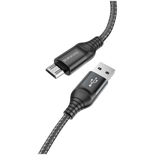 Cablu de Date Borofone BX56 Delightful, USB - MicroUSB,1m, 2.4A, Negru