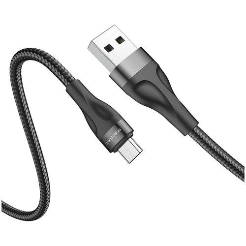 Cablu de Date Borofone BX61, USB la MicroUSB, 1m, 2.4A, Negru