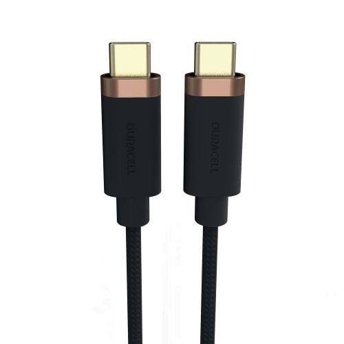 Cablu de date Duracell USB7030A. USB-C - USB-C, 5Gbps, 1m (Negru)