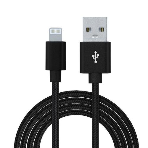 Cablu de date Spacer, USB 2.0 (T) la Lightning (T) pentru iPhone, braided, retail pack, 1m, Negru