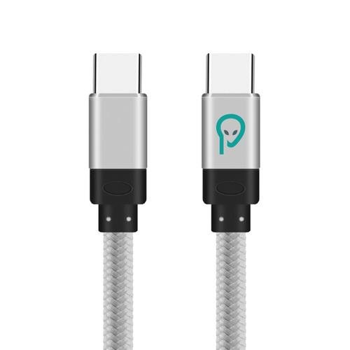 Cablu de date Spacer, USB Type-C (T) la USB Type-C(T), braided, retail pack, 1m, Argintiu