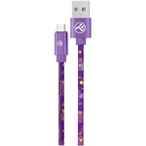 Cablu de date Tellur Graffiti, USB, Type-C, 3A, 1m (Mov)