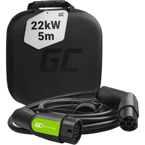 Cablu de incarcare vehicule electrice Green Cell GC tip 2 22kW 5m pentru incarcarea EV / PHEV