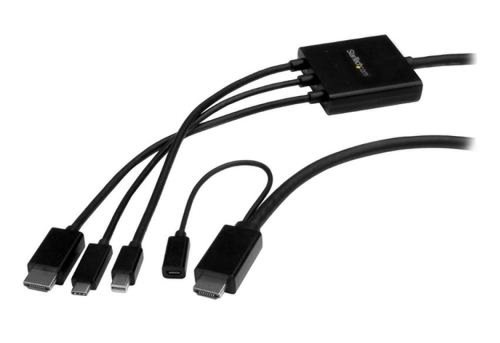 Cablu multiport StarTech CMDPHD2HD, USB, HDMI, Mini DisplayPort, 2m (Negru) 