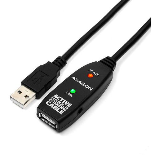 Cablu prelungitor activ USB 2.0 AXAGON ADR-210, 10m (Negru)