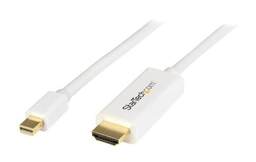 Cablu StarTech MDP2HDMM1MW, HDMI, Mini DisplayPort, 4K, 1m (Alb) 