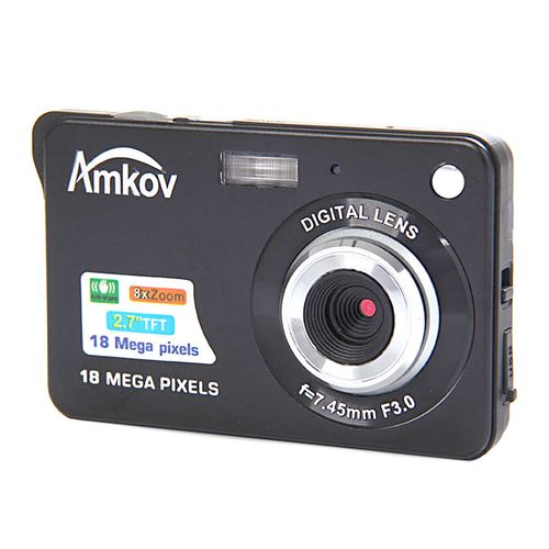Camera foto digitala Amkov CDC3 18MP, LCD 2.7inch, Zoom digital 4x (Negru)