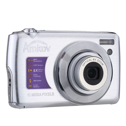 Camera foto digitala Amkov CDOE3 15MP, LCD 2.7inch, Zoom digital 4x (Argintiu)