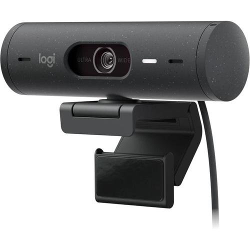 Camera Web Logitech Brio 500 Rose, Full HD, USB-C, Microfon (Negru) 