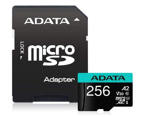 Card de memorie ADATA Premier, MicroSDXC, 256GB, UHS-I, Class 10, U3 + Adaptor microSD