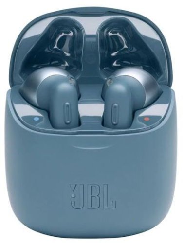 Casti Stereo JBL Tune 220TWS, True Wireless, JBL Pure Bass Sound, Bluetooth, Apeluri Hands-free, Autonomie 19h (Albastru)