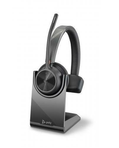 Casti Wireless Call Center Poly Voyager 218471-02, Stand incarcare, USB Type-A, Bluetooth 5.2 (Negru)