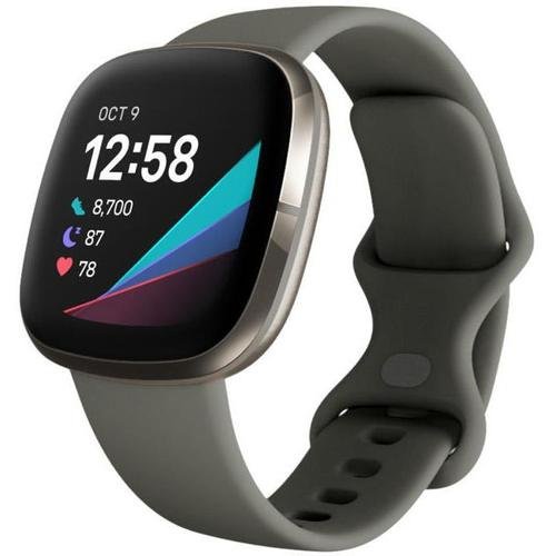 Ceas activity tracker Fitbit Sense, GPS, NFC, WiFi, Bluetooth (Gri)