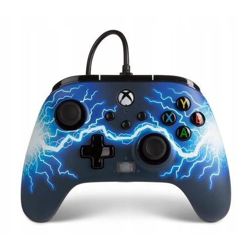 Controller PowerA EnWired Cu fir pentru Xbox Series X/S, Xbox One, PC, 3,5 mm Arc Lightning (Negru/Albastru)