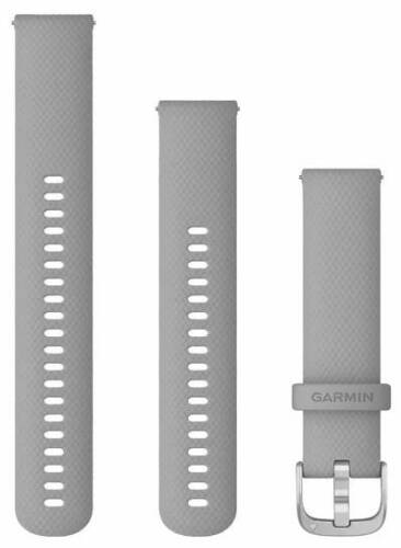 Curea de schimb Garmin 010-12924-00, Quick Release, Silicon, 20mm (Gri/Argintiu)