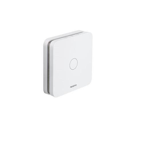 Detector monoxid de carbon Netatmo Smart Carbon Monoxide Alarm, 85dB, Alerte mobil, Wi-Fi, Bluetooth, Compatibil cu Apple HomeKit, Alb