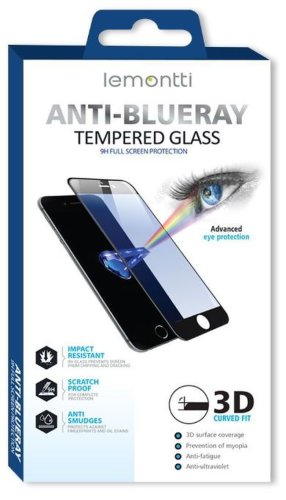Folie Protectie Sticla Temperata Lemontti Anti-BlueRay LEMFS3D12CL pentru iPhone 12 mini (Transparent/Negru)