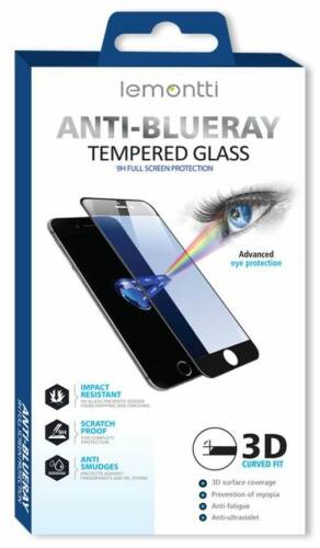 Folie Protectie Sticla Temperata Lemontti Anti-BlueRay LEMFS3D12PCL pentru iPhone 12 Pro Max (Transparent/Negru)