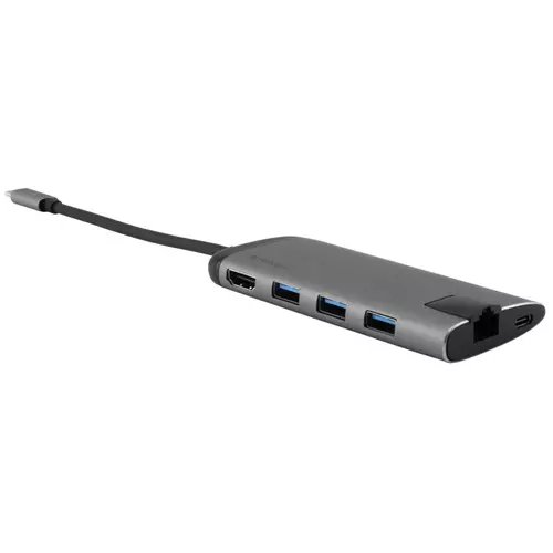 Hub Multiport Verbatim USB-C, 4K HDMI, USB 3.0, Card reader, Argintiu