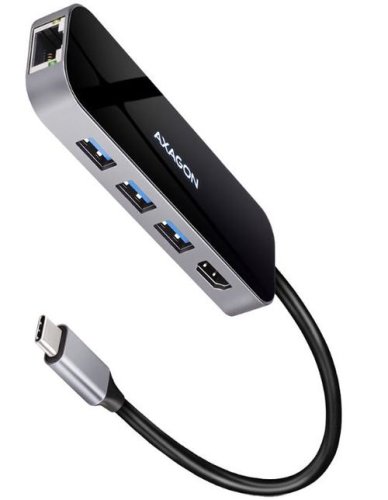 Hub USB AXAGON HMC-6GL, USB 3.2, USB Tip C 20 cm (Negru/Gri)