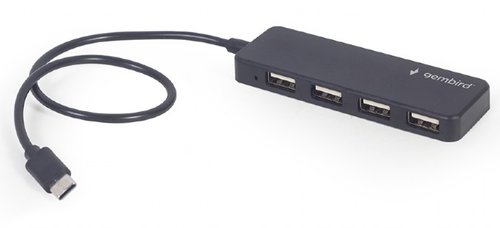 Hub USB Gembird UHB-CM-U2P4-01, 4x USB 2.0, USB-C (Negru)