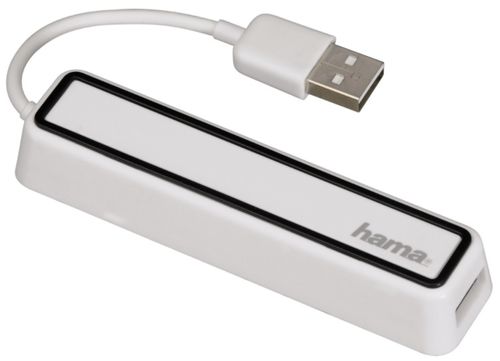 Hub USB Hama 12169, 4 porturi USB 2.0 (Alb)