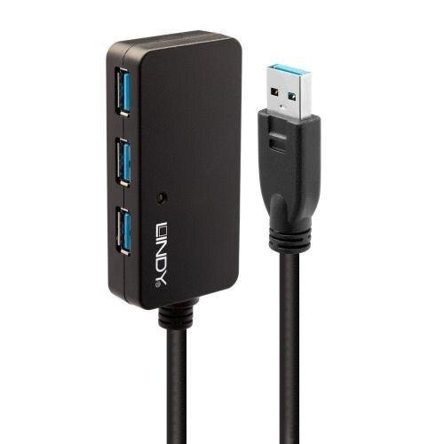 Hub USB Lindy LY-43159, 4x USB 3.2 gen 1, Negru
