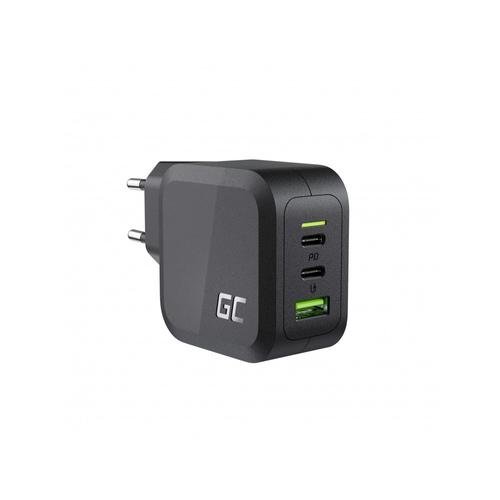 Incarcator retea Green Cell CHARGC08, PowerGaN, 65W, USB-C, USB-A (Negru)