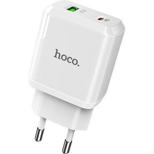 Incarcator Retea HOCO N5 Favor, Quick Charge, 20W, 1 x USB, 1 x USB Tip-C, Alb