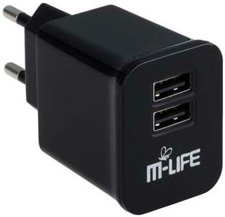 Incarcator Retea M-Life ML0422, 2x USB, 2A (Negru)
