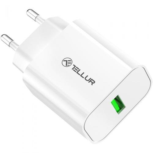 Incarcator retea Tellur, USB-A, QC3.0, 18W (Alb)
