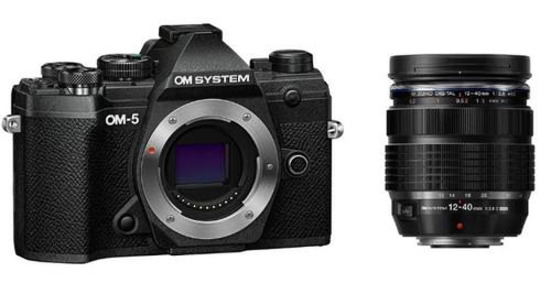 Kit Aparat foto Mirrorless Olympus OM-5, 20.4MP, 4K + obiectiv 12-40mm PRO II (Negru)