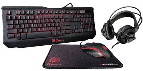 Kit Gaming Thermaltake Tt eSPORTS KUNCKER Tastatura + Mouse + Casti + Mousepad (Negru/Rosu)