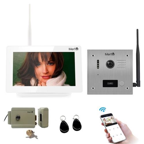 Kit VideoInterfon IP Smart Mentor SYKT002 WiFi 1000m TouchMonitor Interfon Yala acces 1 locatie 7" HD 1.3MP 2xCard Acces MicroSD InfraRed Senzor de miscare