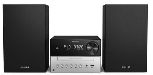 Microsistem audio Philips tam3205/12, bluetooth, cd, radio fm, usb, 18 w (negru/gri)