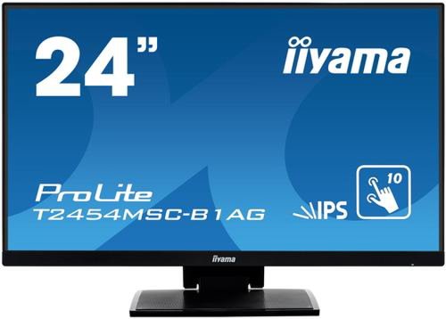 Monitor IPS LED iiyama ProLite 23.8inch T2454MSC-B1AG, Full HD (1920 x 1080), VGA, HDMI, Touchscreen (Negru)