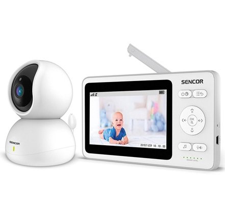 Monitor Video digital pentru bebelusi Sencor S-SBM440, 4.3inch, 2.4GHz (Alb/Negru)