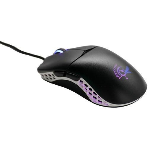 Mouse Gaming Ducky White Feather, cablu paracord, 16k DPI, clickswitch Huano Blue (Negru)