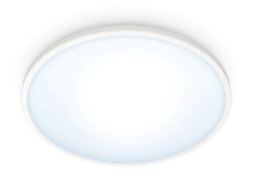 Plafoniera LED inteligenta WiZ SuperSlim, Wi-Fi, Bluetooth, 14W, 1300 lm, lumina alba reglabila, 24.2 cm, metal/plastic (Alb)